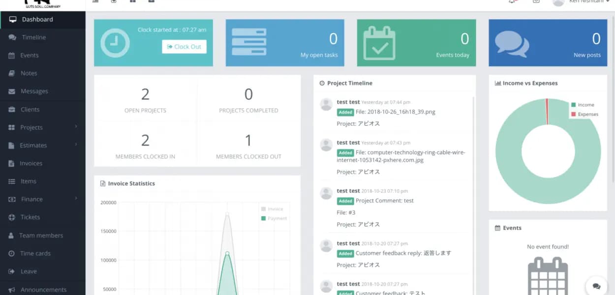 中小企業向けのプロジェクト管理WEBシステム